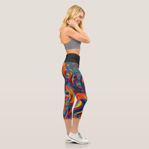 Leggings Capri Elégant Geo Yoga Capri Leggings! 🪐 ✨