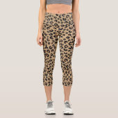 Leggings Capri Elegant Gold Glitter Black Leopard (Recto)