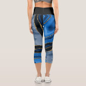 Leggings Capri Élégant Malachite Gold Hearts Motif (Verso)