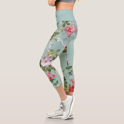 Leggings Capri Élégant Moderne tendance Floral (Gauche)