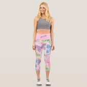 Leggings Capri Élégant Moderne tendance Floral (Recto)