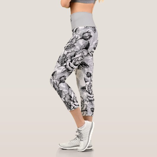 Leggings Capri Élégant Moderne tendance Floral (Gauche)