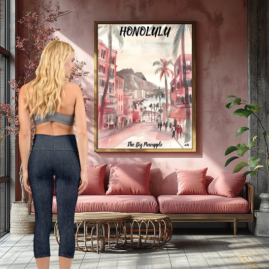 Leggings Capri Elégant Motif bleu marine : Personnaliser le logo 