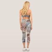 Leggings Capri Élégant Motif de dentelle Pastel Gradient (Verso)