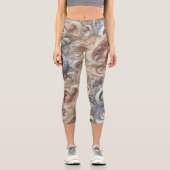 Leggings Capri Élégant Motif de dentelle Pastel Gradient (Recto)