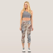 Leggings Capri Élégant Motif de dentelle Pastel Gradient (Recto)