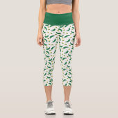 Leggings Capri Élégant Motif du Chili vert (Recto)