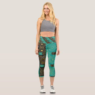 Leggings Capri Élégant Motif géométrique Tribal Africain