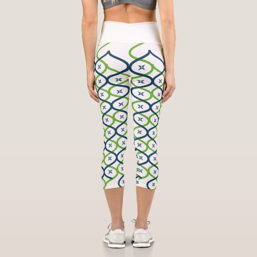 Leggings Capri Élégant Motif Helix Bloom (Verso)