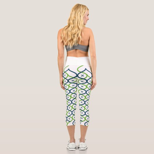 Leggings Capri Élégant Motif Helix Bloom (Verso)