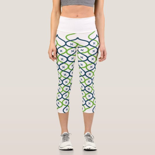 Leggings Capri Élégant Motif Helix Bloom (Recto)