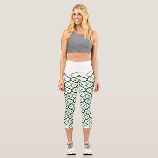 Leggings Capri Élégant Motif Helix Bloom (Recto)