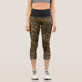 Leggings Capri Elégant Motif Mandala Gold sur Noir (Recto)