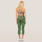 Leggings Capri Élégant or vert Mandala Floral (Verso)