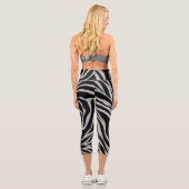 Leggings Capri Elégant Parties scintillant noire Silver Zebra Pos (Verso)