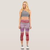 Leggings Capri Elegant purple and gold glitter (Recto)