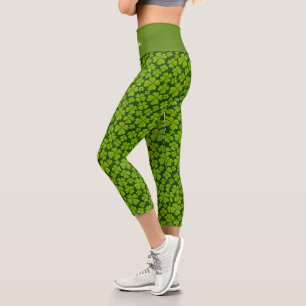 Leggings Capri Élégant quatre feuilles de trèfle floral