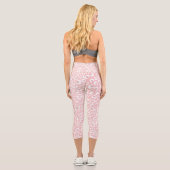 Leggings Capri Élégant Rose Empreinte de léopard or Motif blanc (Verso)