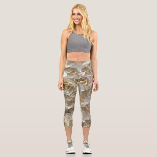 Leggings Capri Élégant Rose floral Motif pétal