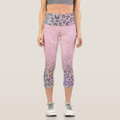 Leggings Capri Élégant Rose Gold Iridescente Parties scintillant  (Recto)