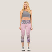 Leggings Capri Élégant Rose Gold Iridescente Parties scintillant  (Recto)