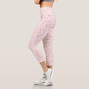Leggings Capri Élégant Rose Parties scintillant d'or Leopard Moti