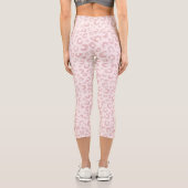 Leggings Capri Élégant Rose Parties scintillant d'or Leopard Moti (Verso)