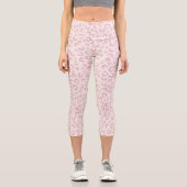 Leggings Capri Élégant Rose Parties scintillant d'or Leopard Moti (Recto)