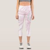 Leggings Capri Elégant rose Sun Moon Doodle Mandala White Design (Recto)