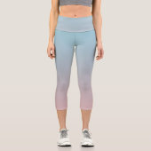 Leggings Capri Élégant Sport dégradé bleu et rose (Recto)