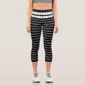 Leggings Capri Élégant Unique Noir Blancs Motif (Recto)