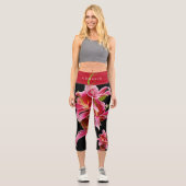 Leggings Capri Élégante Lys orientaux roses (Recto)
