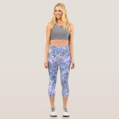 Leggings Capri Elégante mosaïque bleue glace, moderne (Recto)