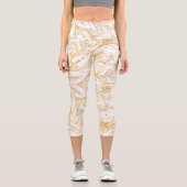 Leggings Capri Elégante Parties scintillant d'or Mandala White De (Recto)