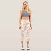 Leggings Capri Elégante Parties scintillant d'or Mandala White De (Recto)