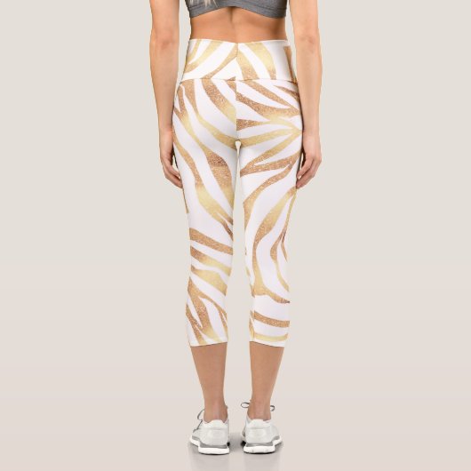 Leggings Capri Elégante Parties scintillant or Zebra Poster de an (Verso)