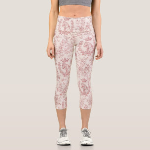 Leggings Capri Elégante toile Vintage rose beige équestre