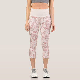 Leggings Capri Elégante toile Vintage rose beige équestre