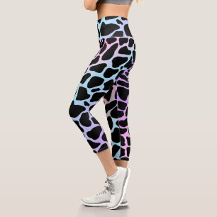 Leggings Capri Élégante vache Imprimée multicolore haut taille Ca