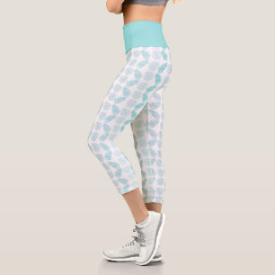 Leggings Capri Élégante verdure Botanique Tropical Feuille Motif