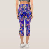 Leggings Capri Éléments abstraits bleus mignons (Verso)