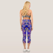 Leggings Capri Éléments abstraits bleus mignons (Verso)