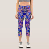 Leggings Capri Éléments abstraits bleus mignons (Recto)