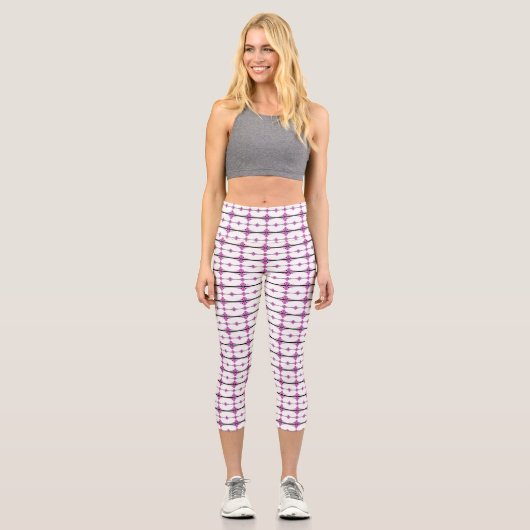 Leggings Capri Éléments Art déco dans le rose pastel (Recto)