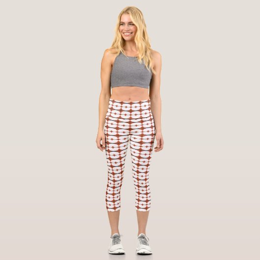 Leggings Capri Éléments Art déco en orange foncé (Recto)