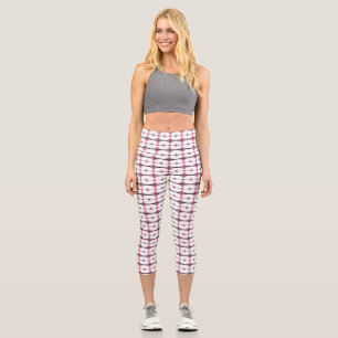 Leggings Capri Éléments Art déco en rose pastel