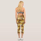 Leggings Capri Elephant Spirit Animal Retro Gold (Verso)
