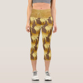 Leggings Capri Elephant Spirit Animal Retro Gold (Recto)