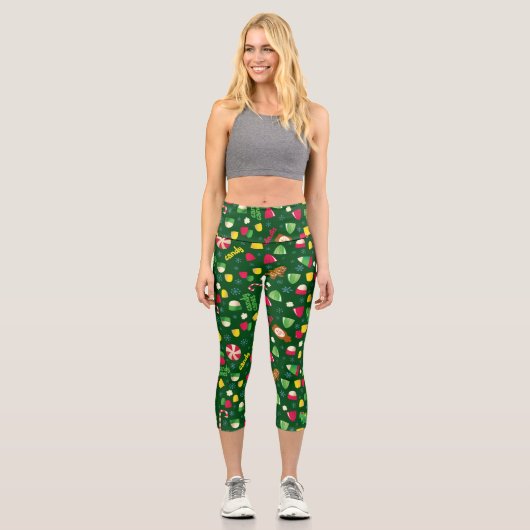 Leggings Capri Elf le Motif Candy de cinéma (Recto)