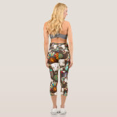 Leggings Capri Emblème amérindien de crâne de buffle (Verso)
